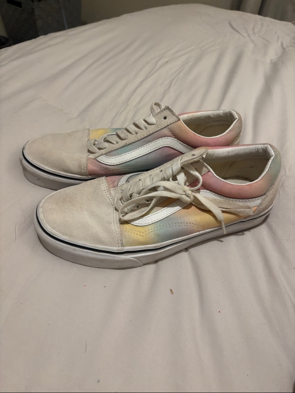 Vans Pastel Rainbow Low-Top Sneakers - Pink, Yellow, Blue, White